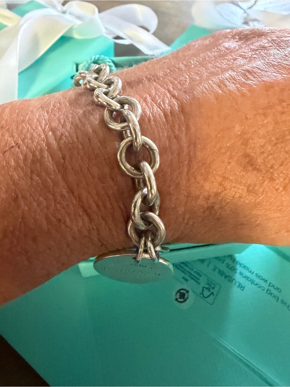 Tiffany & Co. Silver round RTT charm bracelet - Picture 5 of 6